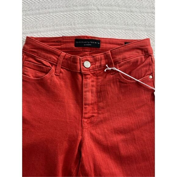 SANCTUARY DENIM SIZE 24/00 Connector Kick Copped Jean in Pomegranate - Picture 3 of 9